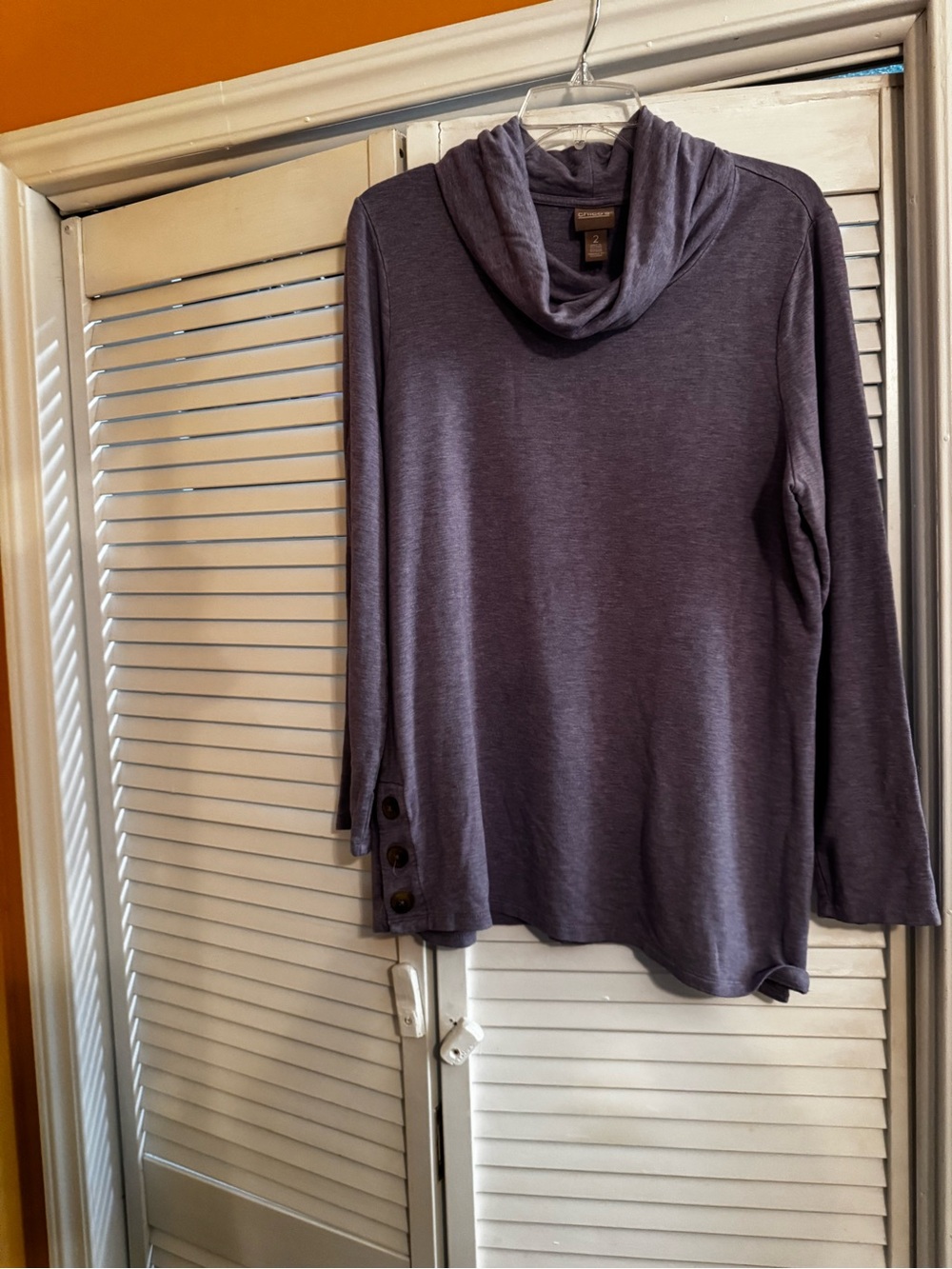 Chico's Lilac Cowl Neck Lightweight Sweater